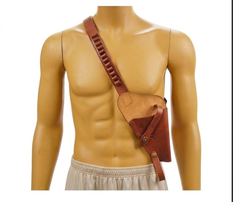 US WW2 M3 Leather Shoulder for S&W Victory Leather Holster Brown Color Replica.