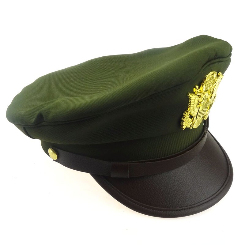 WW2 US Army Air Corps Officer Crusher Hat Military Cap With Golden Eagle Badge L gallery