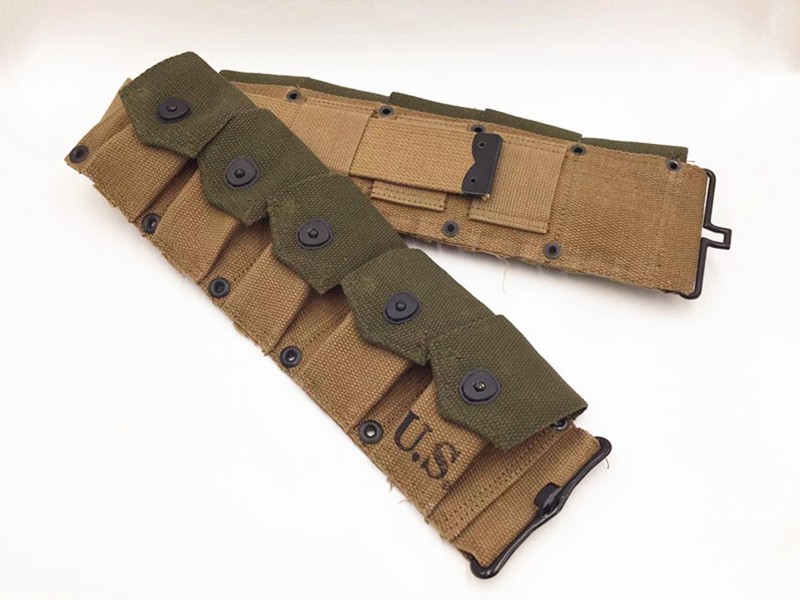 WWII US ARMY M-1923 CARTRIDGE SOLDIER Outdoor Military EQUIPMENT 10 POUCH BELT gallery