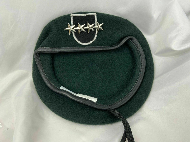 7-1/4 US ARMY 5TH SPECIAL FORCES GROUP BLACKISH GREEN colour 4 Star BERET CAP