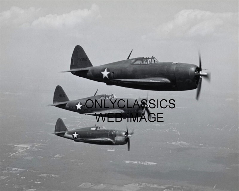 1942 USAF REPUBLIC P-47 THUNDERBOLT FIGHTER AIRPLANE 8X10 PHOTO WWII AVIATION