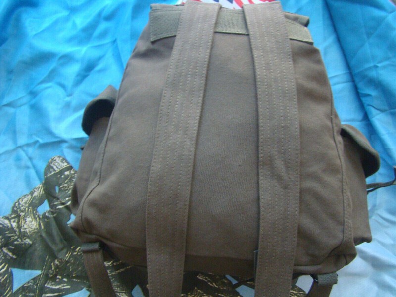 VIETNAM WAR US ARMY HAVERSACK CANVAS FIELD BAG ARMY BACKPACK LARGE GREEN POUCH gallery