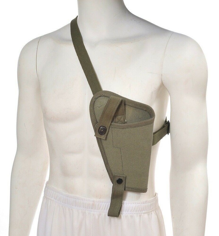 US WW2 M3 OD Canvas Colt 1911 .45 Tanker Shoulder Holster Marked JT&L gallery