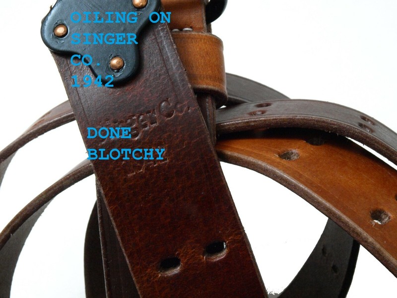 US M1 Garand. '03 rifle sling SINGER CO. 1942 PREMIUM M1907 leather REPRO NEW gallery