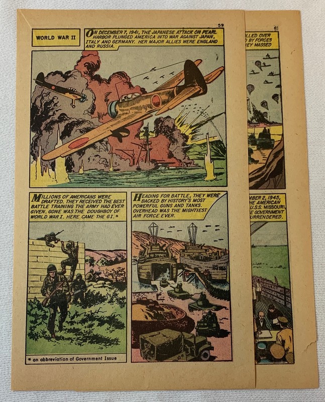 1959 three page cartoon story ~ THE ARMY DURING WWII