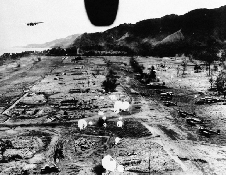 B-25 Mitchell Bomber Japanese Planes New Guinea Bomb Run 8×10 II WW2 Photo 567