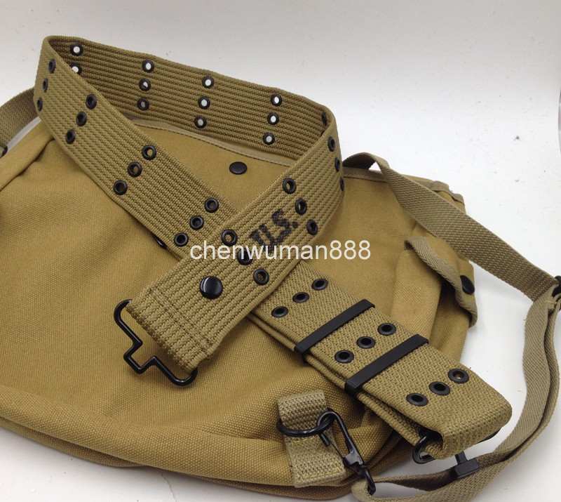 WWII 2 US AMRY USMC AMMO COMBAT EQUIPMENT WEBBING EQUIPMENT CANVAS BELT gallery