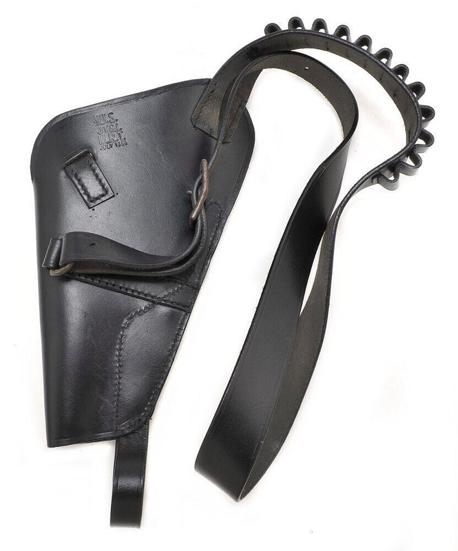 US M3 Victory Revolver Pilots Shoulder Holster Prem Black Leather Shell Loops gallery