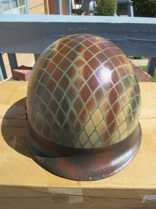 CUSTOM M-1 Helmet & Liner - WWII Vietnam War Korea Military Army trench art gallery