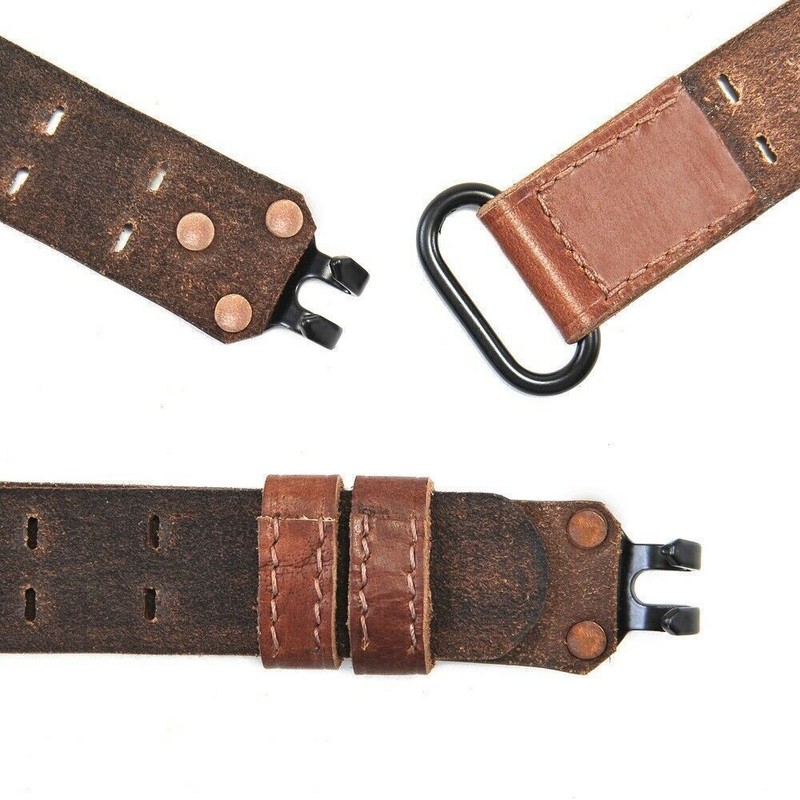 M1907 LEATHER RIFLE SLING Dated 1944 M1 GARAND SPRINGFIELD Drum Dyed Leather gallery