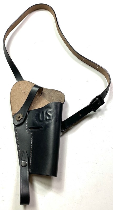WWII US .45 PISTOL M3 SHOULDER HOLSTER- BLACK LEATHER