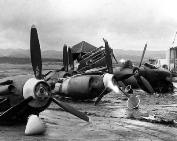 Destroyed U.S. Aircraft after Japan Attacks Pearl Harbor 8×10 WWII Photo 597a