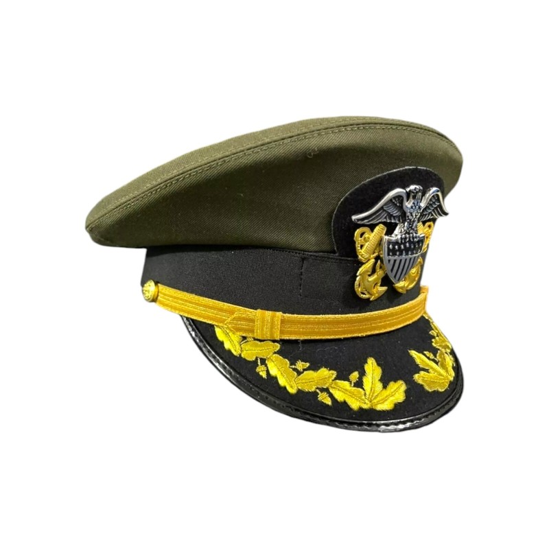 WW2 US Navy Senior Men's Officer Visor Embroidered Hat Caps Reproduction All Siz gallery