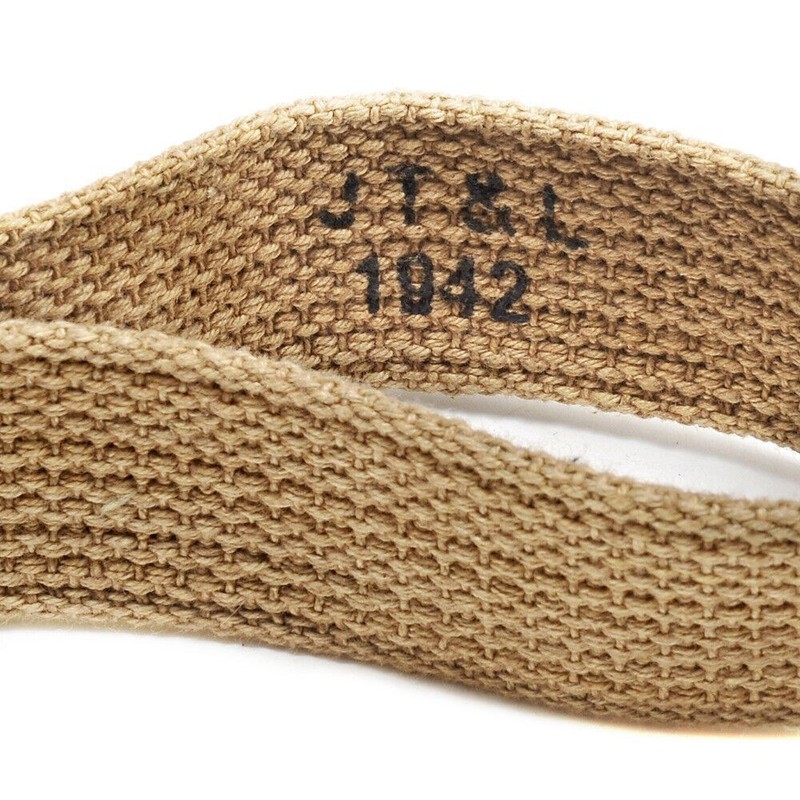 M1 GARAND CANVAS RIFLE SLING with Correct WW2 Hardware KHAKI marked JT&L 1942 gallery