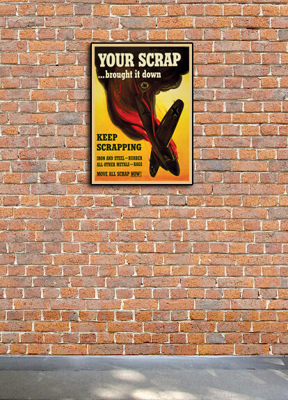 1940s Scrap Metal - Keep Scrapping! World War 2 Recycling Poster - 16x20 gallery