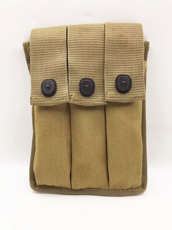 WWII US AMRY THOMPSON MAGAZINE POUCH 3 CELL 30 ROUNDS AMMO BAG