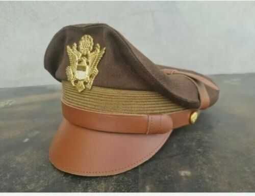 Hat Cap Kepi -US Army Aircorps Military Officers Pilots OD Visor Crusher Hat Cap gallery
