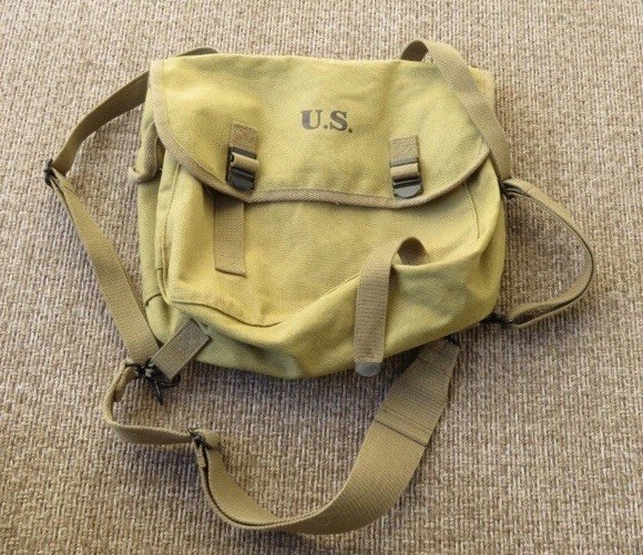 US M1936 Musette Bag and Strap Olive Drab American Army M36 Reproduction WW2