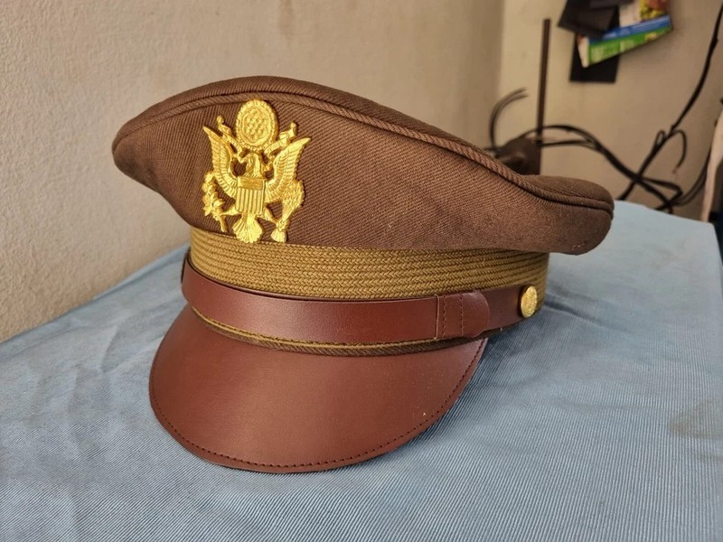 WW2 USAAF US ARMY OFFICERS UNIFORM VISOR HAT CRUSHER STYLE CAP all size
