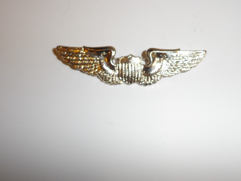 e1157 WW2 US Army Air Force USAAF Silver Pilot Wing Snowflake pattern B1D30