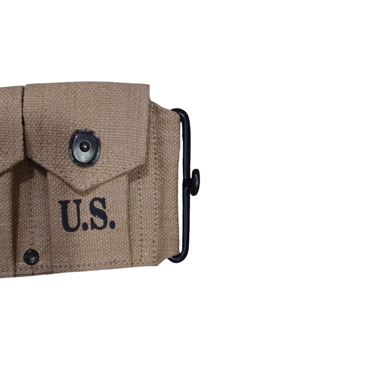 U.S.WWII Springfield M1923 Garand Cartridge Canvas 10 Pocket Belt Khaki gallery