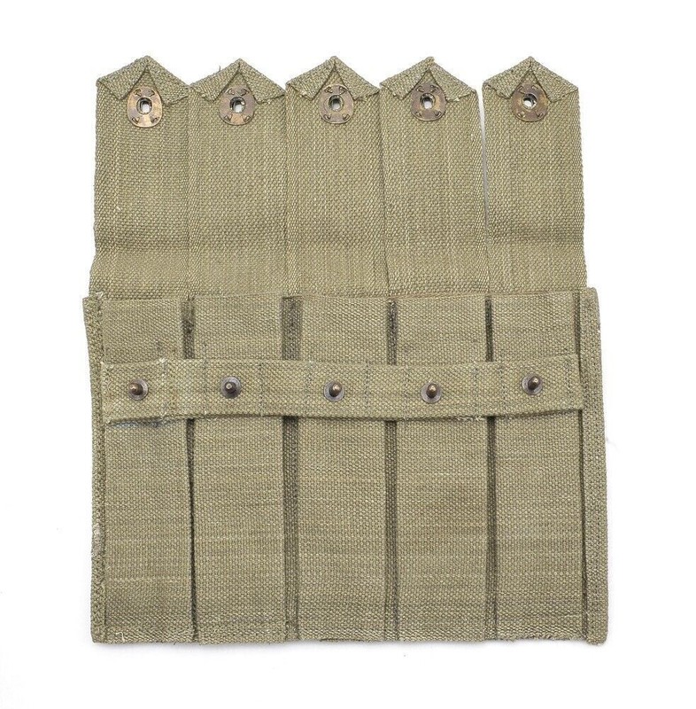 US Army WW2 5 Cell Magazine Pouch Marked JT&L 1943 for .45 ACP Magazines gallery