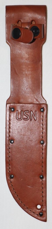 REPRODUCTION WWII COLONIAL USN MKI KNIFE WITH LEATHER USN SCABBARD gallery