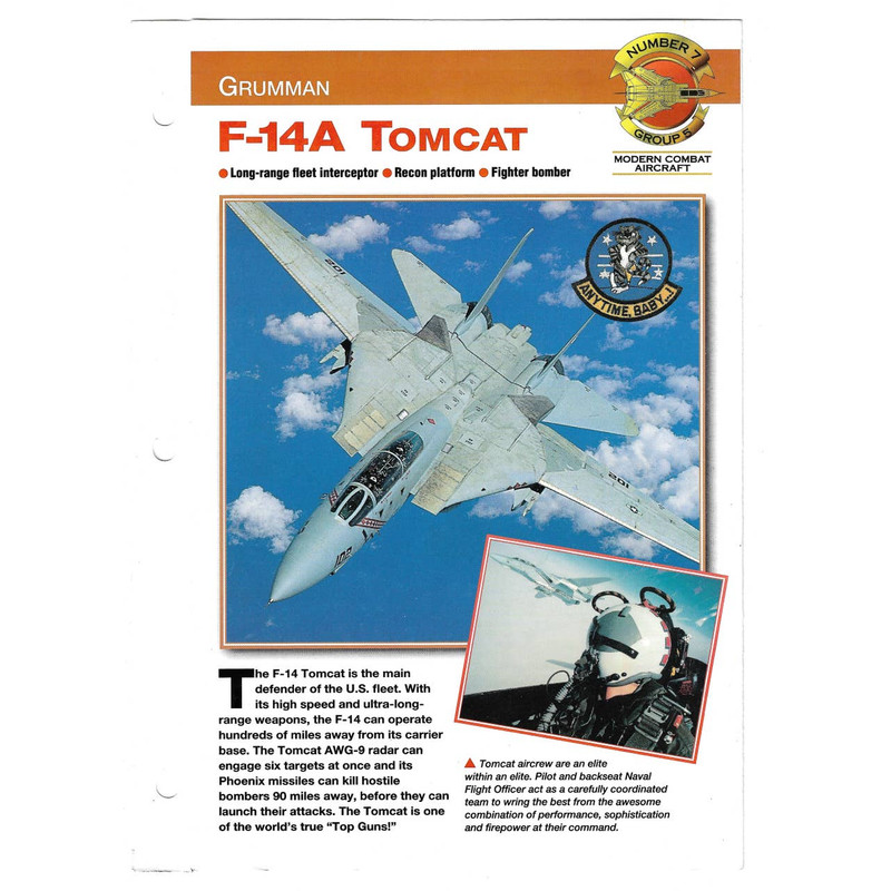 Vintage Grumman F-14A Tomcat Fighter Bomber Modern Combat Aircraft No. 7 Group 5