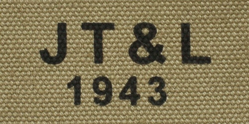 U.S. WW2 M1936 Musette Bag with Shoulder strap Lt OD marked JT&L 1943 gallery