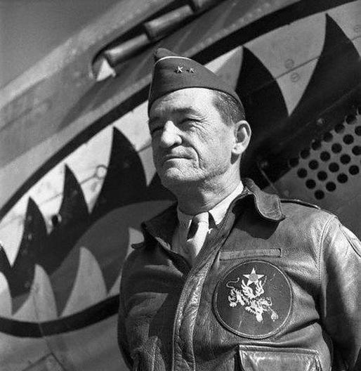WWII B&W Photo Gen. Claire Chennault Flying Tigers CBI WW2 World War Two / 1257