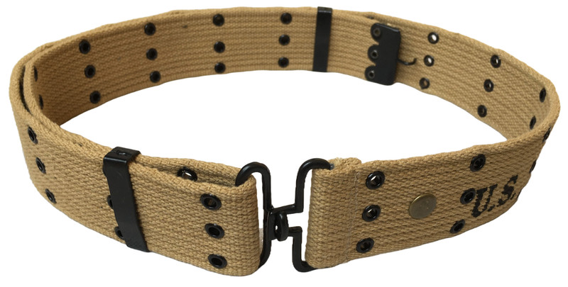 WW2 US Army M36 Pistol Belt Tactical WWII American M1936 Khaki Webbing Canvas gallery