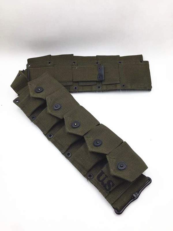 WW2 US ARMY M1 CANVAS GARAND TEN CELL POUCH ARMY GREEN HIGHT QUALITY