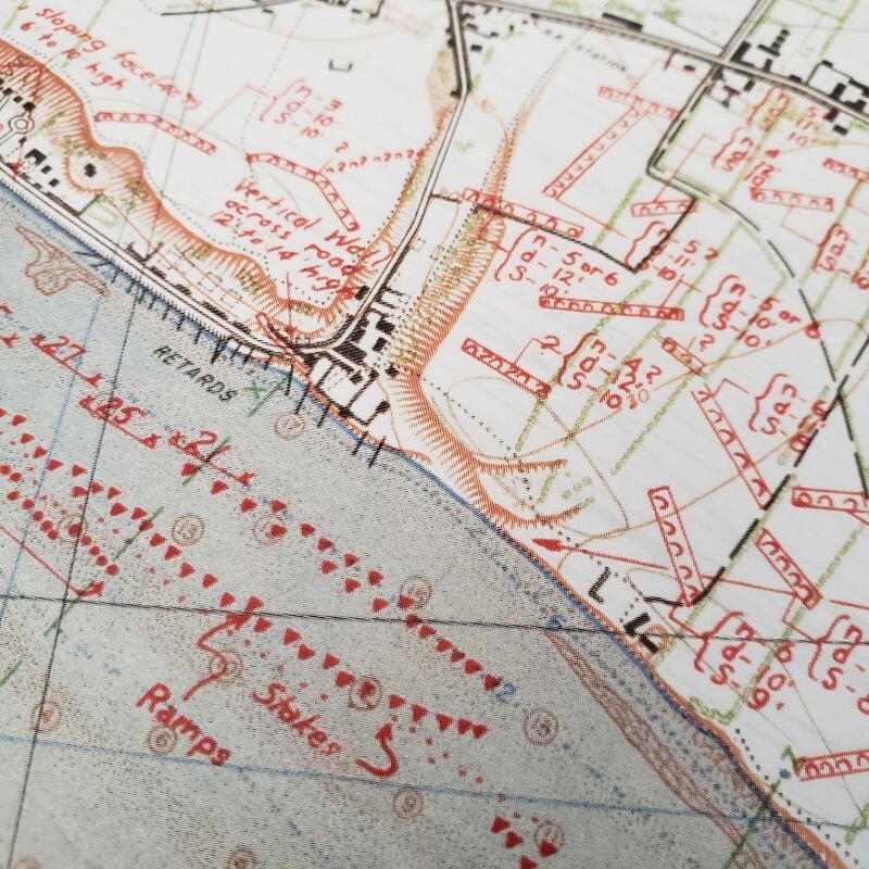 Set of 2 top secret Omaha Beach Maps from D-Day (Normandy landing 1944) gallery