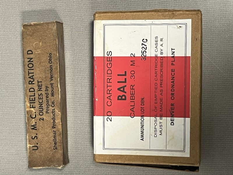 REPRO WW2 US Paratrooper Airborne Ammo Box chocolateratio. Wax Box EMPTY