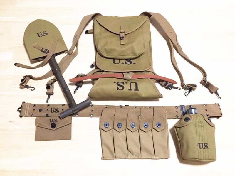 WW2 US ARMY SHOVEL SPAD THOMPSON MAGAZINE BAG 1928 HAVERSACK FIELD EQUIPMENT