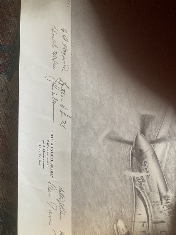 Terry R. South Red Tails of Tuskegee P-51C Signed Art Print w/ COA gallery