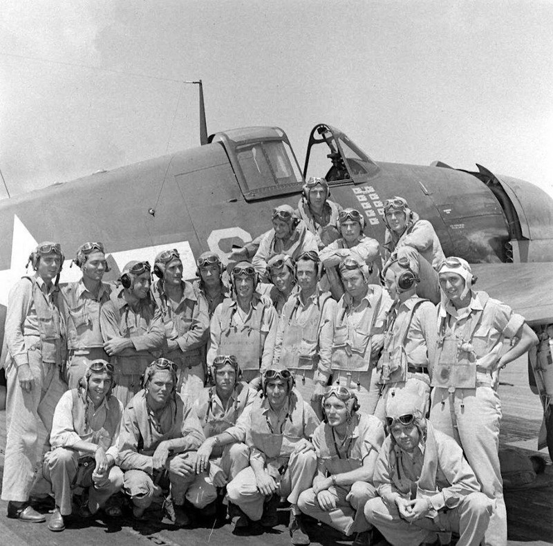 WW2 WWII Photo Aboard US Lexington CV-16 in 1944 World War Two US Navy / US056