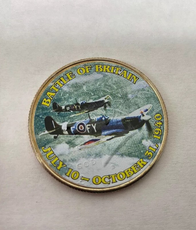 Battle of Britain July 10-October 31,1940 Colorized JFK Half Dollar