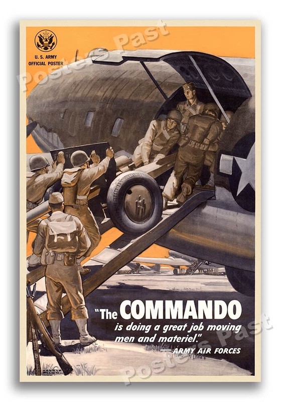 C-46 Commando 1943 Vintage Style World War 2 Poster – 24×36
