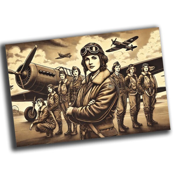 nice vintage Women’s Airforce service members retro WW2 Photo Glossy 4*6 in ζ36