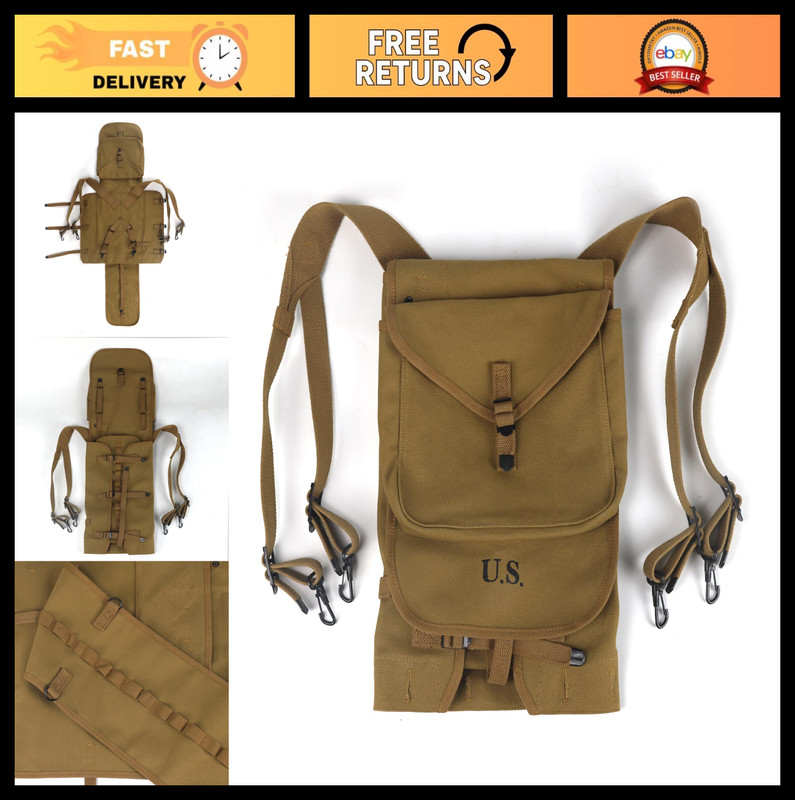 WW2 WWII US M1928 Haversack Canvas Backpack - Military Reproduction Gear
