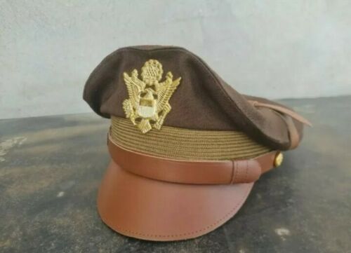 Hat Cap Kepi -US Army Aircorps Military Officers Pilots OD Visor Crusher Hat Cap gallery