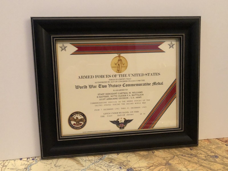 WORLD WAR II VICTORY COMMEMORATIVE MEDAL CERTIFICATE ~ Type 1 / Custom Printing gallery