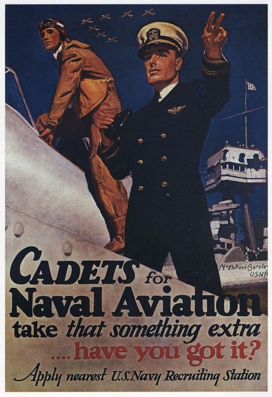 Cadets for Naval Aviation: Pilots WWII Recruitment Mini Poster 1991 Illustration