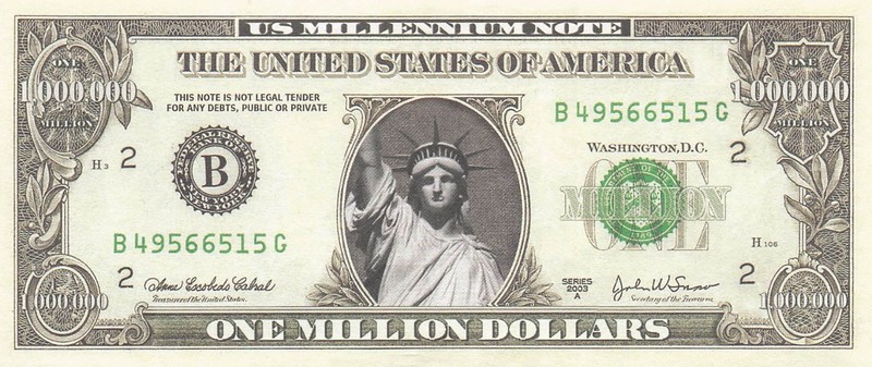 USA / New York , NY. $1,000,000 Series of 2003 A Facsimile Uncirculated ZD gallery