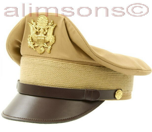 U.S. WWII Officer Visor Air force Crusher Cap in Summer Issue Khaki