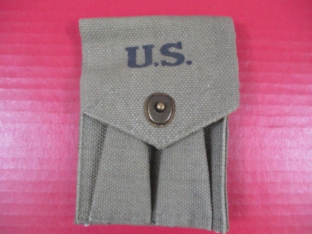 WWII Era US Army M1923 Canvas Magazine Mag Pouch for .45acp – Dtd 1944 – Repro