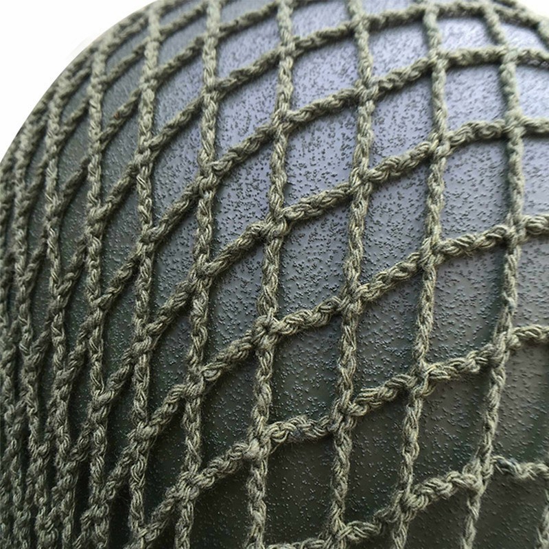 WW2 US MILITARY M1 HELMET NET MESH COVER WITH CAMOUFLAGE LINEN TAPE STRIPS gallery