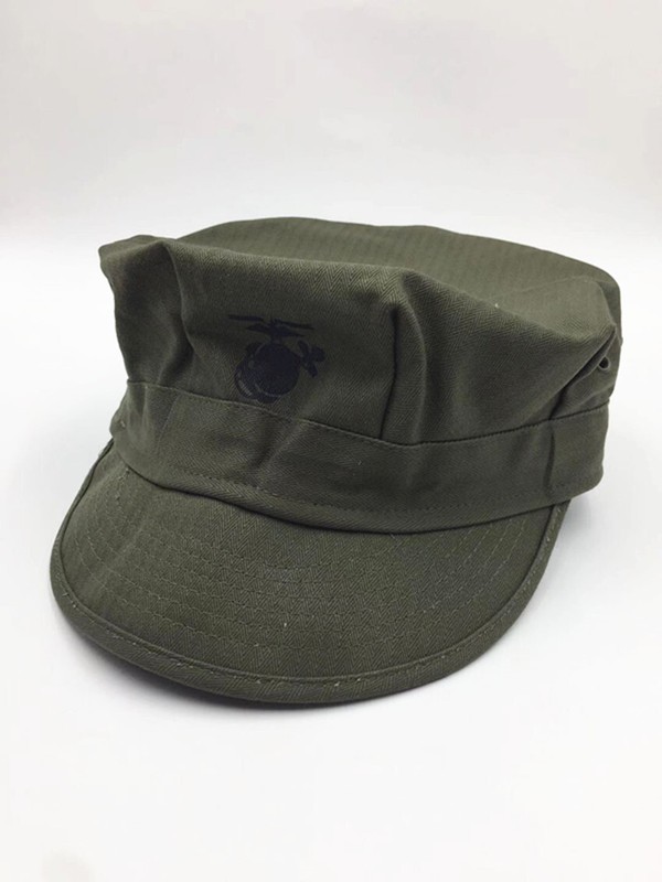 WW2 US HBT USMC PACIFIC CAMOUFLAGE GREEN MARINE CORPS CAP HAT HIGH QUALITY gallery