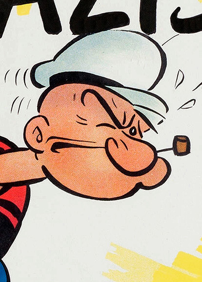 1942 “Let’s Blast ‘Em Japanazis!” Popeye Vintage Style WW2 Poster - 24x32 gallery